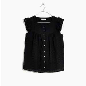 Madewell Eyelet Ruffle Sleeve Top